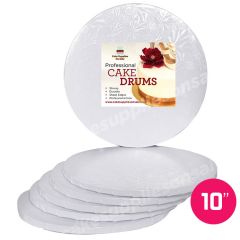 10" White Round Drum 1/2", 6 count