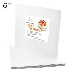 6" Square Coated Cakeboard, 25 ct