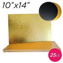 10"x14" Gold/Black Solid Cake Board, Thin Drum 3 mm, 25 ct.