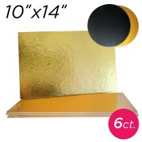 10"x14" Gold/Black Solid Cake Board, Thin Drum 3 mm, 6 ct.