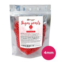 Sugar Pearls - Pearlized 4mm, 4 oz - Red