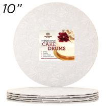 10" White Round Thin Drum 1/4", 12 count