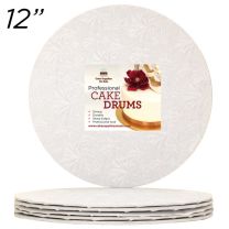 12" White Round Thin Drum 1/4", 12 count