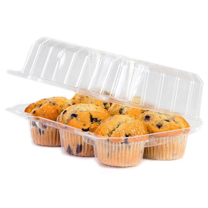 4 Cupcake hinged container  Large Muffin Cupcake Container